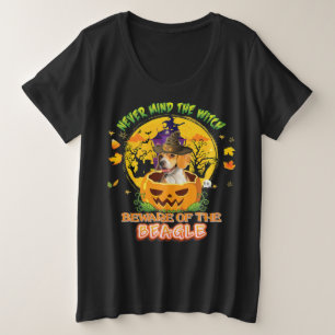Camiseta Plus Size Cuidado Com A Bruxa Do Cachorro De Beagle Hallowee