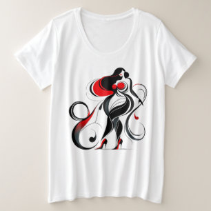 Camiseta Plus Size Curvy Abstrato Silhouette Art