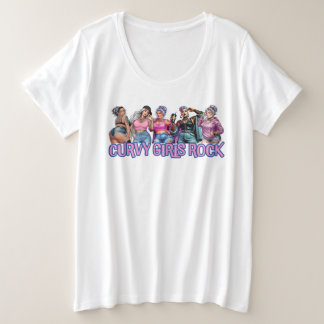 Camiseta Plus Size Curvy Girls Rock