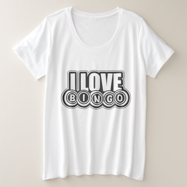 Camiseta Plus Size Cute love Bingo word art  (Frente do Design)