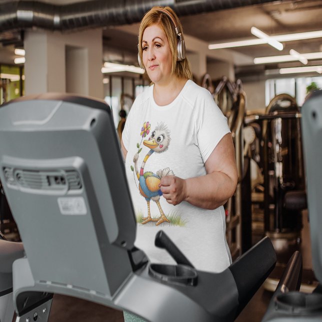 Camiseta Plus Size Cute Ostrich (Cute Ostrich Plus Size T-Shirt)