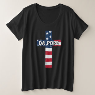 Camiseta Plus Size DA POPE - Primeiro Papa Americano, Primeiro Santo