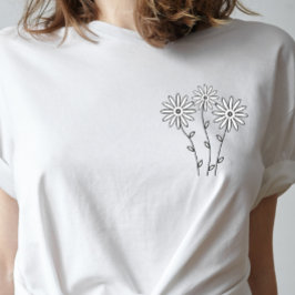 Camiseta Plus Size Daisy Shirt, Wildflower Shirt, Floral Shirt Gift