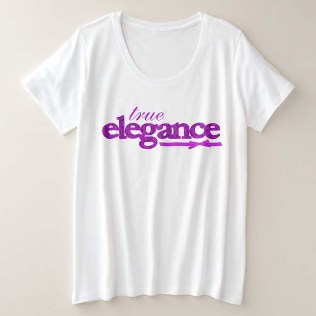 Camiseta Plus Size Damasco da elegância verdadeira & parte superior (Frente do Design)