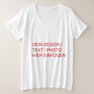 Camiseta Plus Size Damen T-Shirt Plus Size Basic personalisiert 