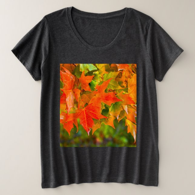 Camiseta Plus Size Dança Folha de Maple (Frente do Design)