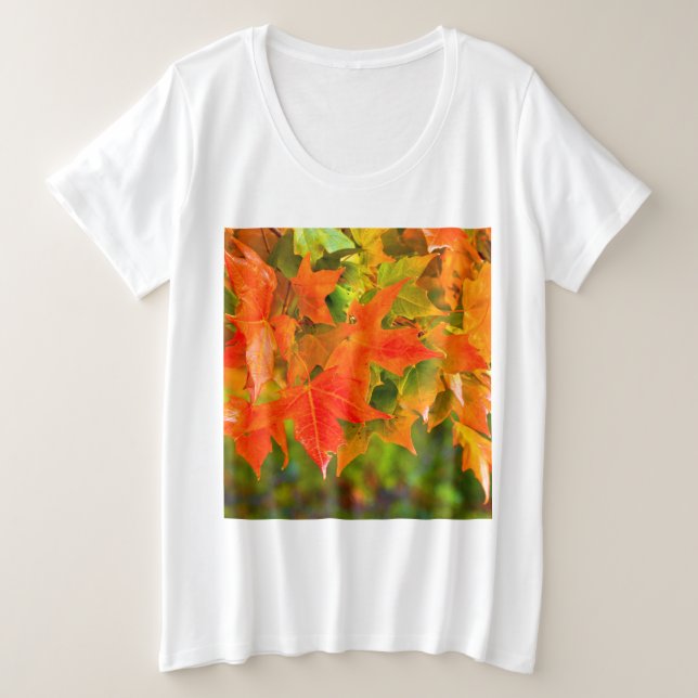 Camiseta Plus Size Dança Folha de Maple (Frente do Design)