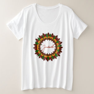 Camiseta Plus Size Décima Décima Décima Doutrina floral - Cores inspi