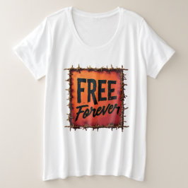 Camiseta Plus Size Décima Junta "Livre para Sempre"