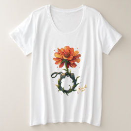 Camiseta Plus Size Décima Junta se transformando em flo florescente