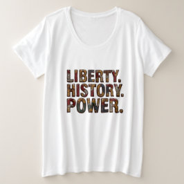 Camiseta Plus Size Décima Sétima Padrão tecido Africano "Liberdade. H