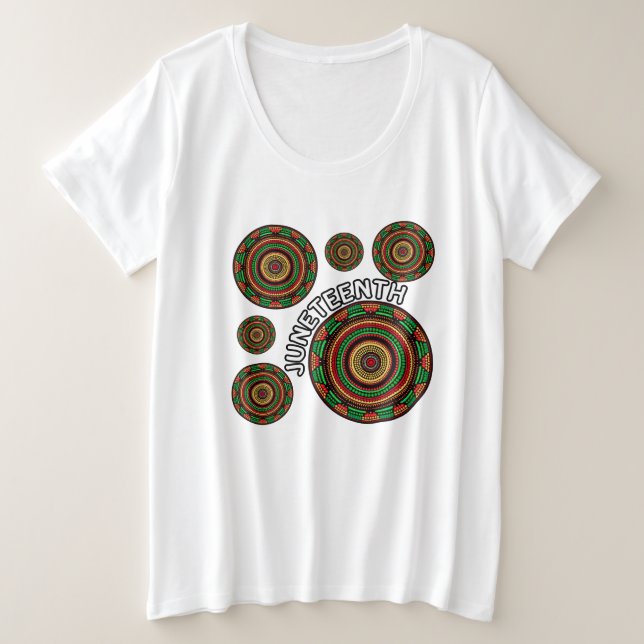 Camiseta Plus Size Décima sexta mandala padrões tradicionais africano (Frente do Design)
