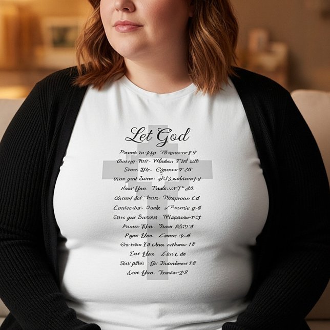 Camiseta Plus Size Deixe a inspiração da escritura de Deus (Criador carregado)