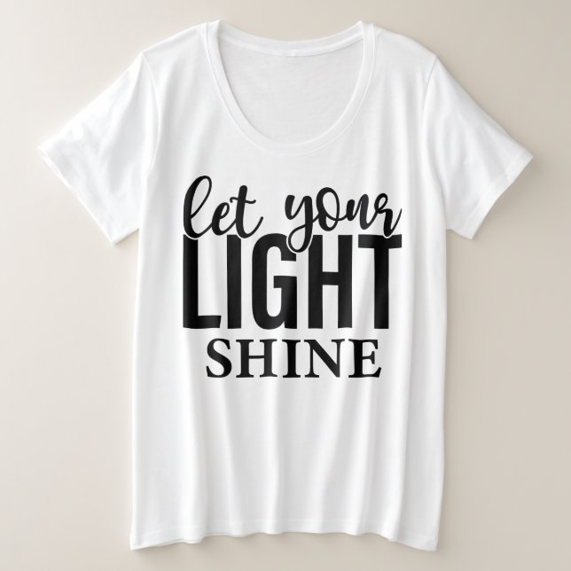 Camiseta Plus Size Deixe Sua Luz Brilhar (Frente do Design)