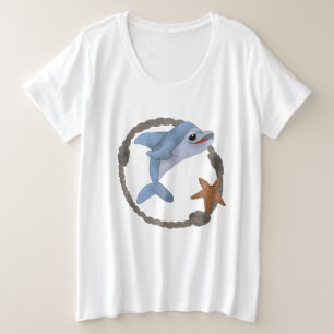 Camiseta Plus Size Delfim pequeno