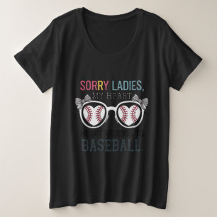 Camiseta Plus Size Desculpe Senhoras Baseball Love Design
