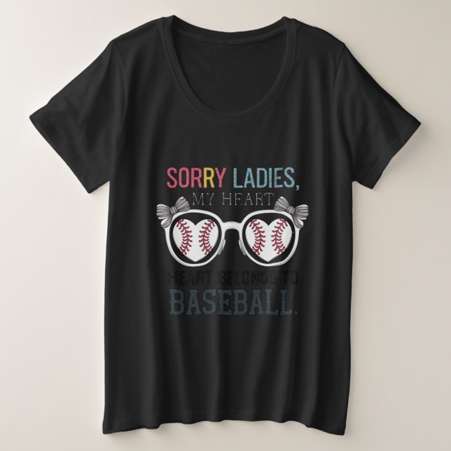 Camiseta Plus Size Desculpe Senhoras Baseball Love Design (Frente do Design)