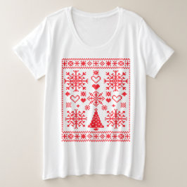Camiseta Plus Size Desenho de Amostras de Padrão Cruzado Amante de Na