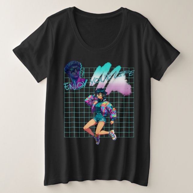 Camiseta Plus Size Desfrute Sua Vida (Frente do Design)
