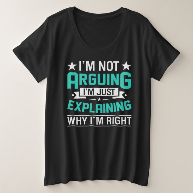 Camiseta Plus Size Design de Citação Engraçada e Sarcástica (Frente do Design)