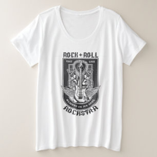 Camiseta Plus Size Design de Guitar Rock