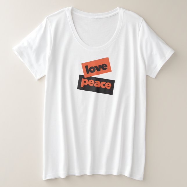Camiseta Plus Size Design de paz vibrante, ousada, simples e urbana (Frente do Design)