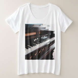 Camiseta Plus Size Design de Piano Bonito