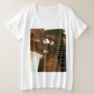 Camiseta Plus Size Design de Piano Incrível