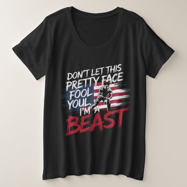 Camiseta Plus Size Design do feixe de lutas (Frente do Design)