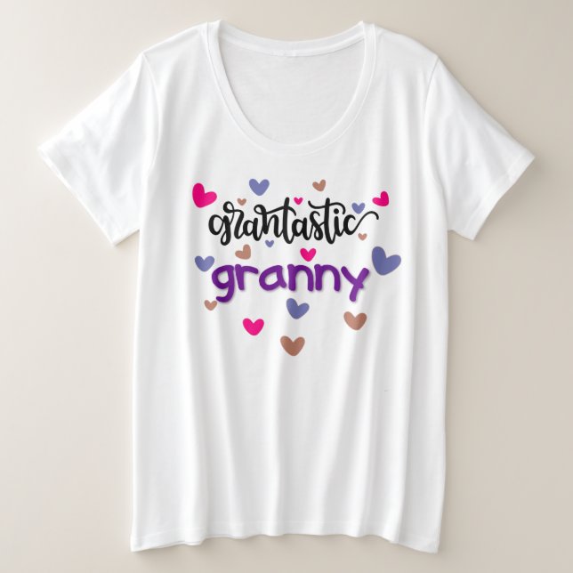 Camiseta Plus Size Design Grantastic Avós Heart (Frente do Design)