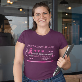 Camiseta Plus Size Design mês de consciência do câncer de mama
