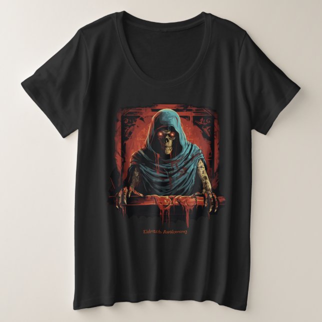 Camiseta Plus Size Despertar Eldritch (Frente do Design)