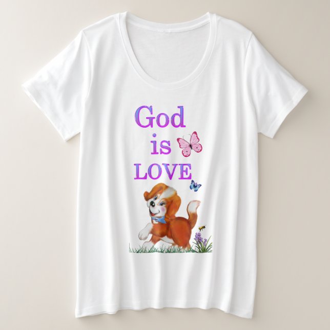 Camiseta Plus Size Deus é amor (Frente do Design)