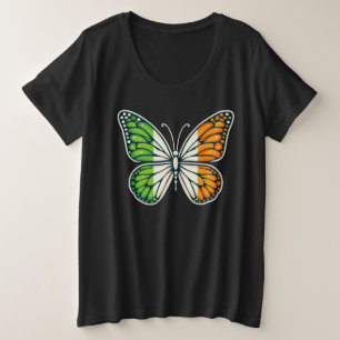 Camiseta Plus Size Dia de São Patrício borboleta irlandesa