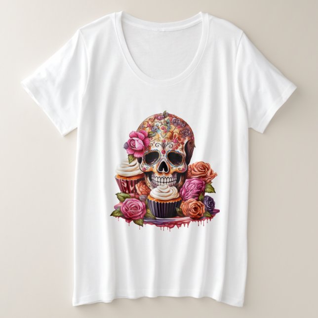 Camiseta Plus Size Dia dos Mortos (Frente do Design)