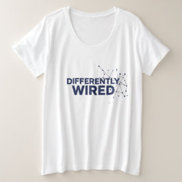 Camiseta Plus Size Differently Wired – Autism Awareness Month Blue 