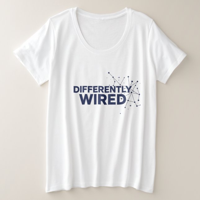 Camiseta Plus Size Differently Wired – Autism Awareness Month Blue  (Frente do Design)