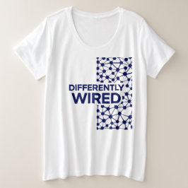 Camiseta Plus Size Differently Wired – Autism Awareness Month Blue