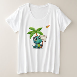 Camiseta Plus Size dinossauro fofo, engraçado