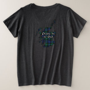 Camiseta Plus Size Distintivo e Tartan do Clã Arbuthnott para Mulhere