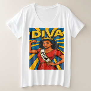 Camiseta Plus Size Diva Pop, Rainha