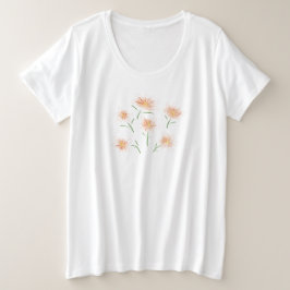 Camiseta Plus Size diversão das flores quentes do verão
