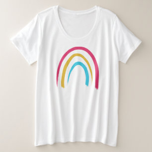 Camiseta Plus Size Divertido Rainbow Women's Plus Size T-Shirt