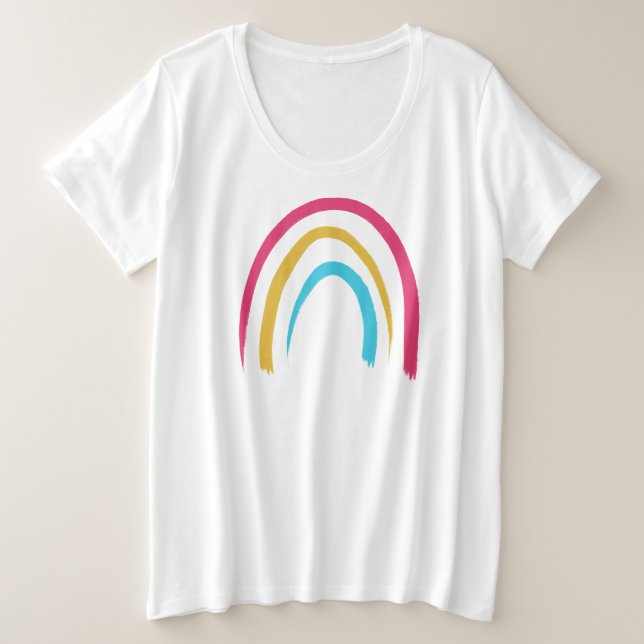 Camiseta Plus Size Divertido Rainbow Women's Plus Size T-Shirt (Frente do Design)