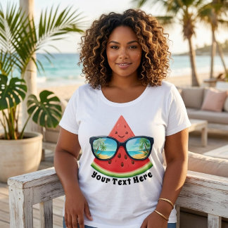 Camiseta Plus Size Doce Melancia Tropical Férias de Verão Personaliza