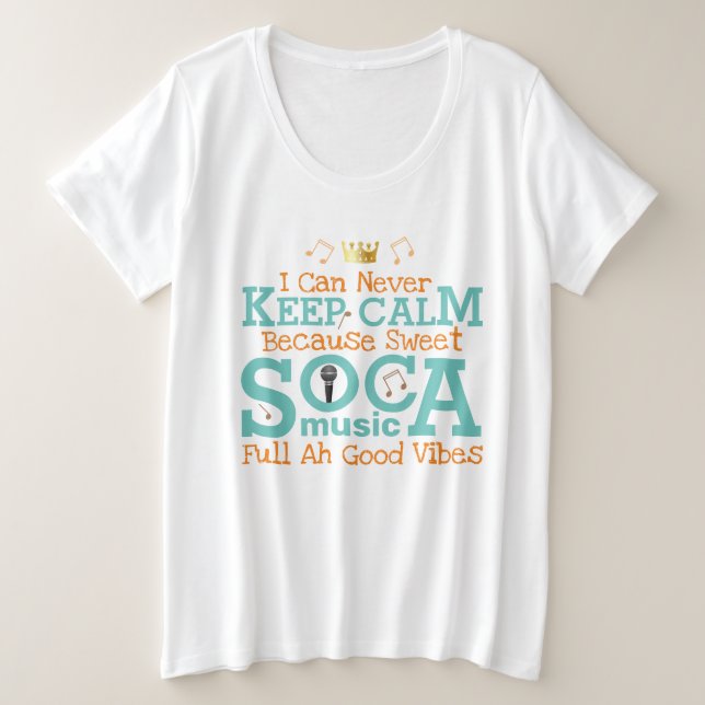 Camiseta Plus Size Doce SOCA Mantenha a Calma (Frente do Design)