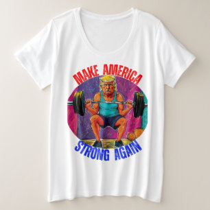 CAMISETA PLUS SIZE DONALD TRUMP - TORNE A AMÉRICA FORTE NOVAMENTE