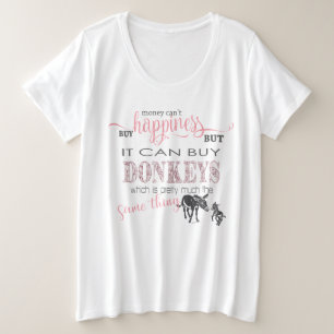 Camiseta Plus Size DONKEY LOVER Dinheiro não pode Comprar de felici