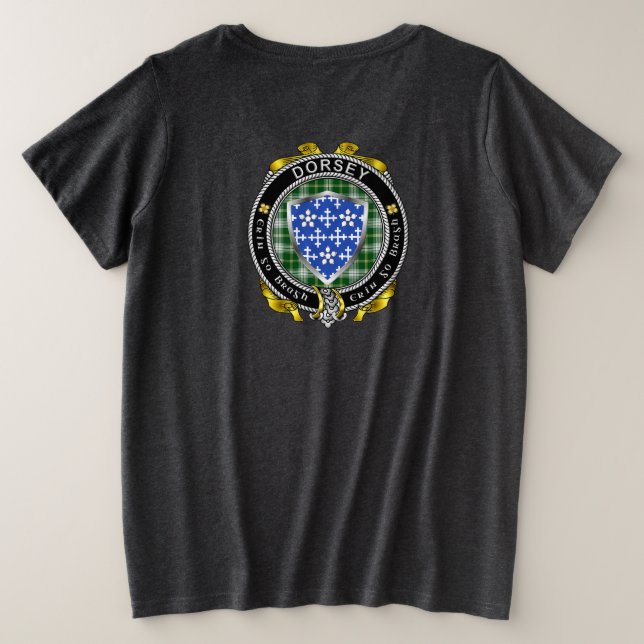 Camiseta Plus Size Dorsey/Darcy Irish Shield Shield Women's (Verso do Design)