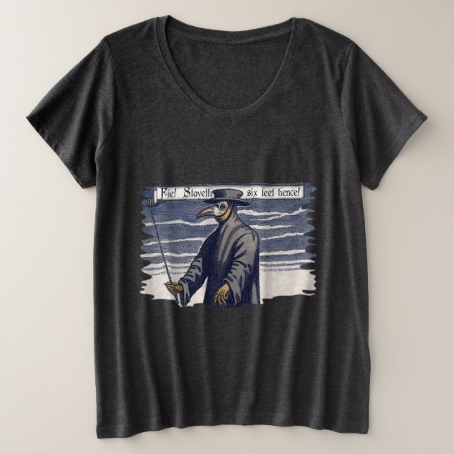 Camiseta Plus Size Doutor Da Peste Fique De Volta (Frente do Design)